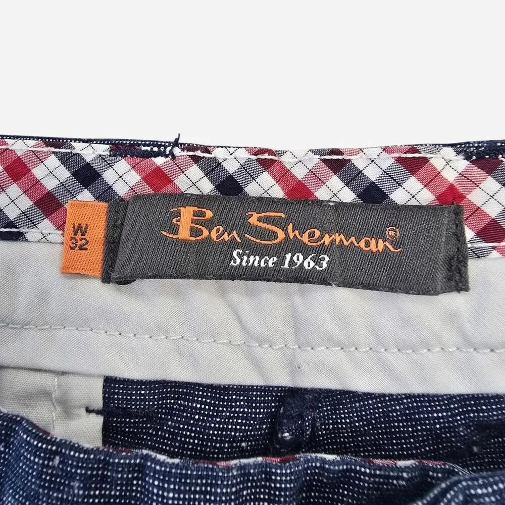 Ben Sherman Men's Size 32 blue linen shorts